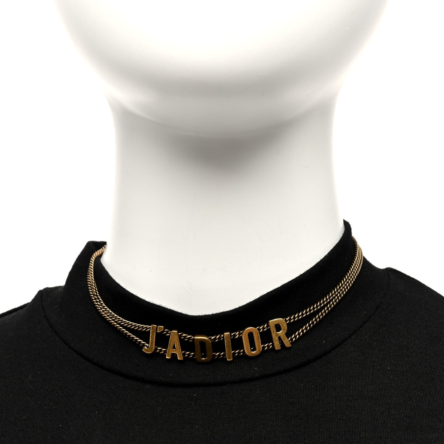 Christian Dior Metal J'Adior Choker Necklace Aged Gold 2 of 4