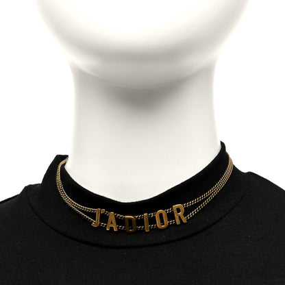 Christian Dior Metal J'Adior Choker Necklace Aged Gold 2 of 4
