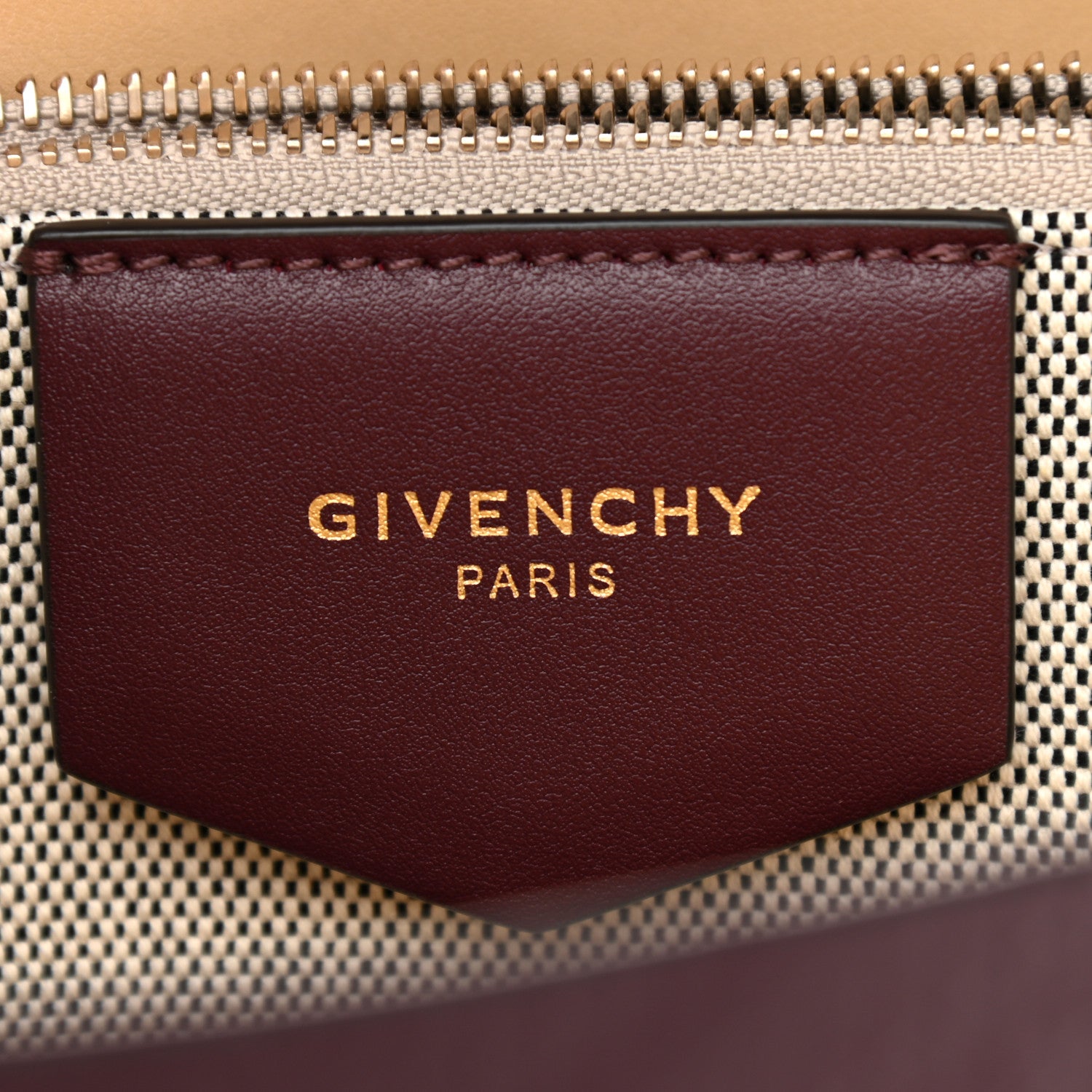 Givenchy Calfskin Chain Embossed Medium Bond Shopper Tote Burgundy 6 of 10