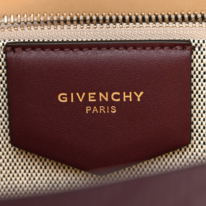 Givenchy Calfskin Chain Embossed Medium Bond Shopper Tote Burgundy 6 of 10