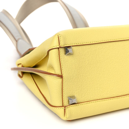 MCM Grained Calfskin Medium Milla Convertible Backpack Custard Yellow 7 of 8