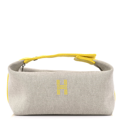 Hermes Canvas Small Bride-A-Brac Pouch Natural Jaune Citron 1 of 8