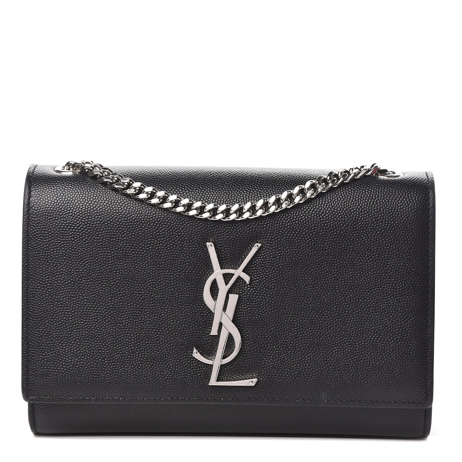 Saint Laurent Grain De Poudre Small Monogram Kate Satchel Black 1 of 10