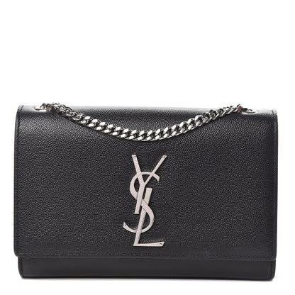 Saint Laurent Grain De Poudre Small Monogram Kate Satchel Black 1 of 10