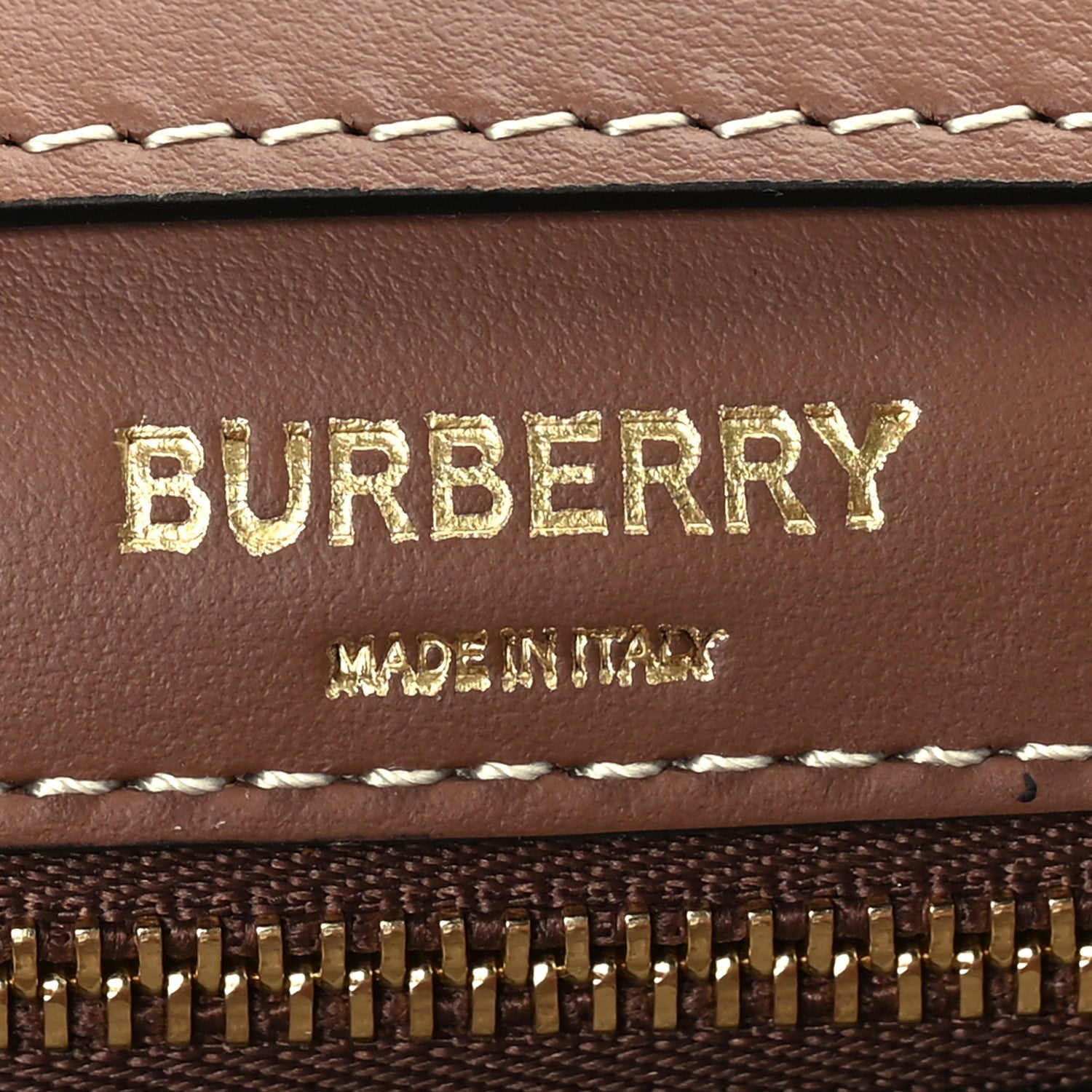 Burberry Canvas Smooth Calfskin Two Tone Mini Pocket Bag Natural Malt Brown 5 of 8