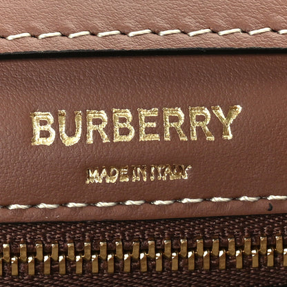 Burberry Canvas Smooth Calfskin Two Tone Mini Pocket Bag Natural Malt Brown 5 of 8