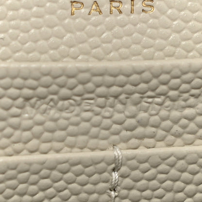 Saint Laurent Grain De Poudre Matelasse Chevron Monogram Chain Wallet Crema Soft 9 of 14