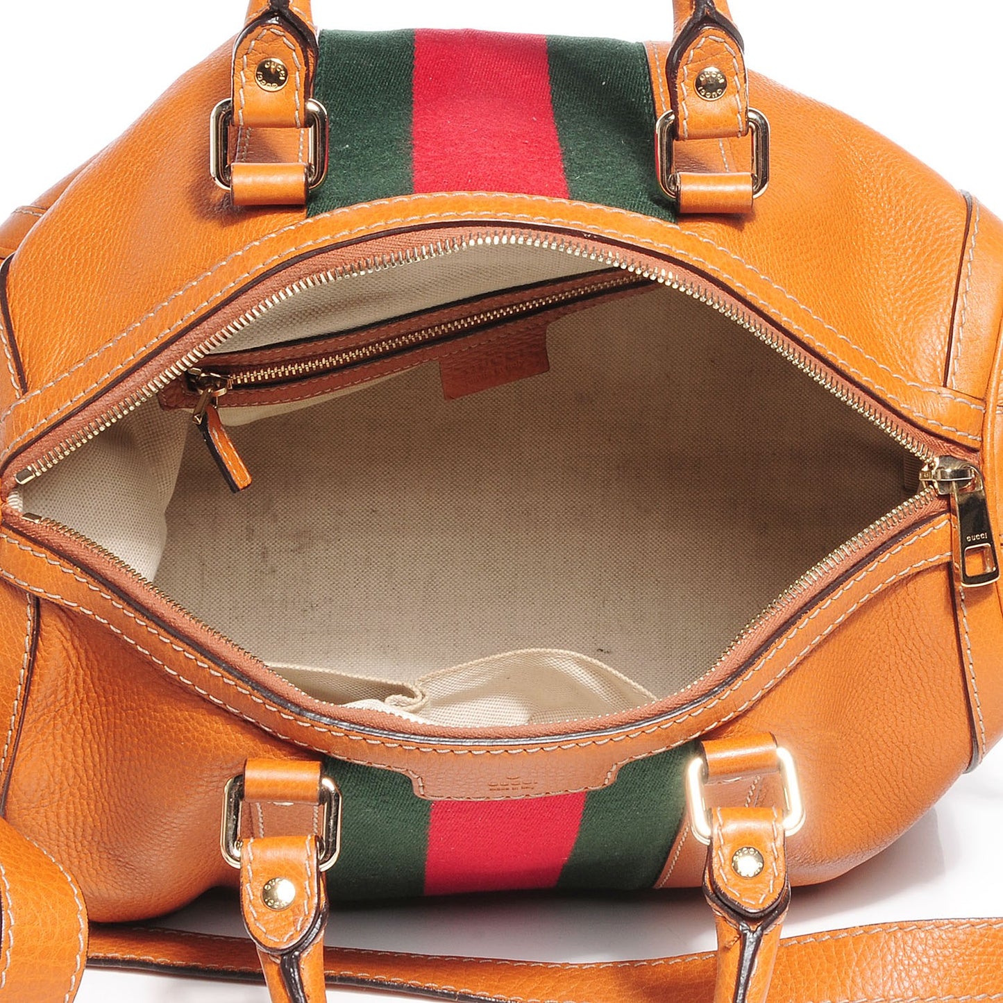 Calfskin Vintage Web Medium Boston Tobacco