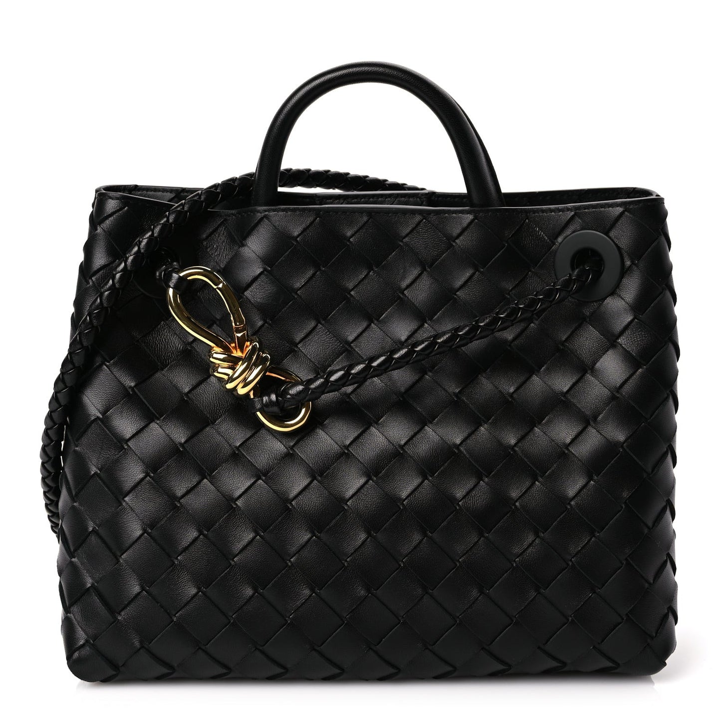 Nappa Intrecciato Small Andiamo Shoulder Bag Black
