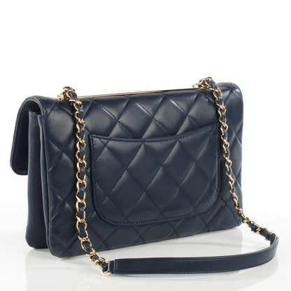 Chanel Lambskin Quilted Medium Trendy CC Flap Navy Blue 5 of 16