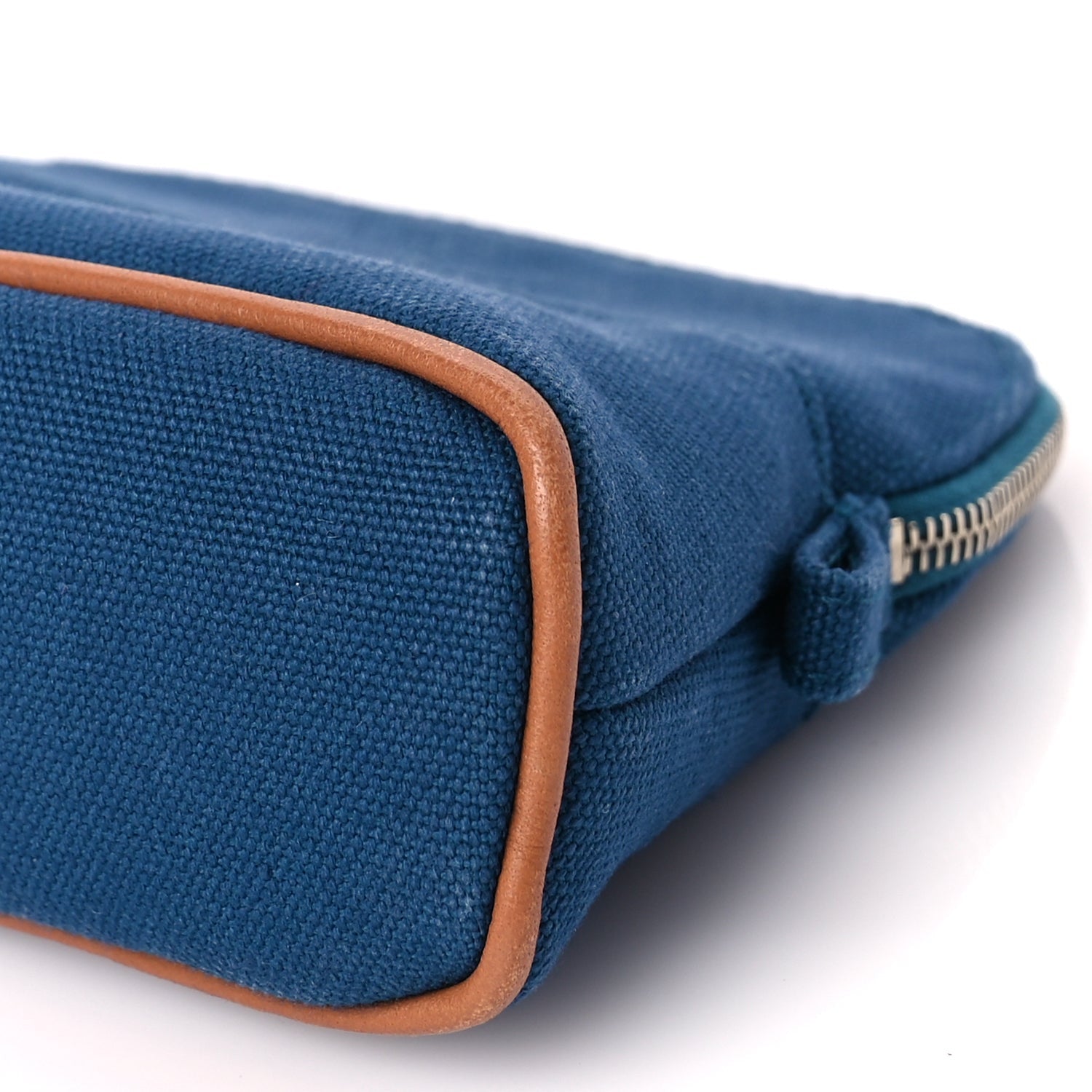 Hermes Cotton Canvas Mini Mini Bolide Travel Cosmetic Pouch Bleu De Prusse 8 of 8