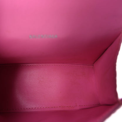 Balenciaga Shiny Calfskin Crocodile Embossed Hourglass Top Handle Bag XS Baby Pink 4 of 8