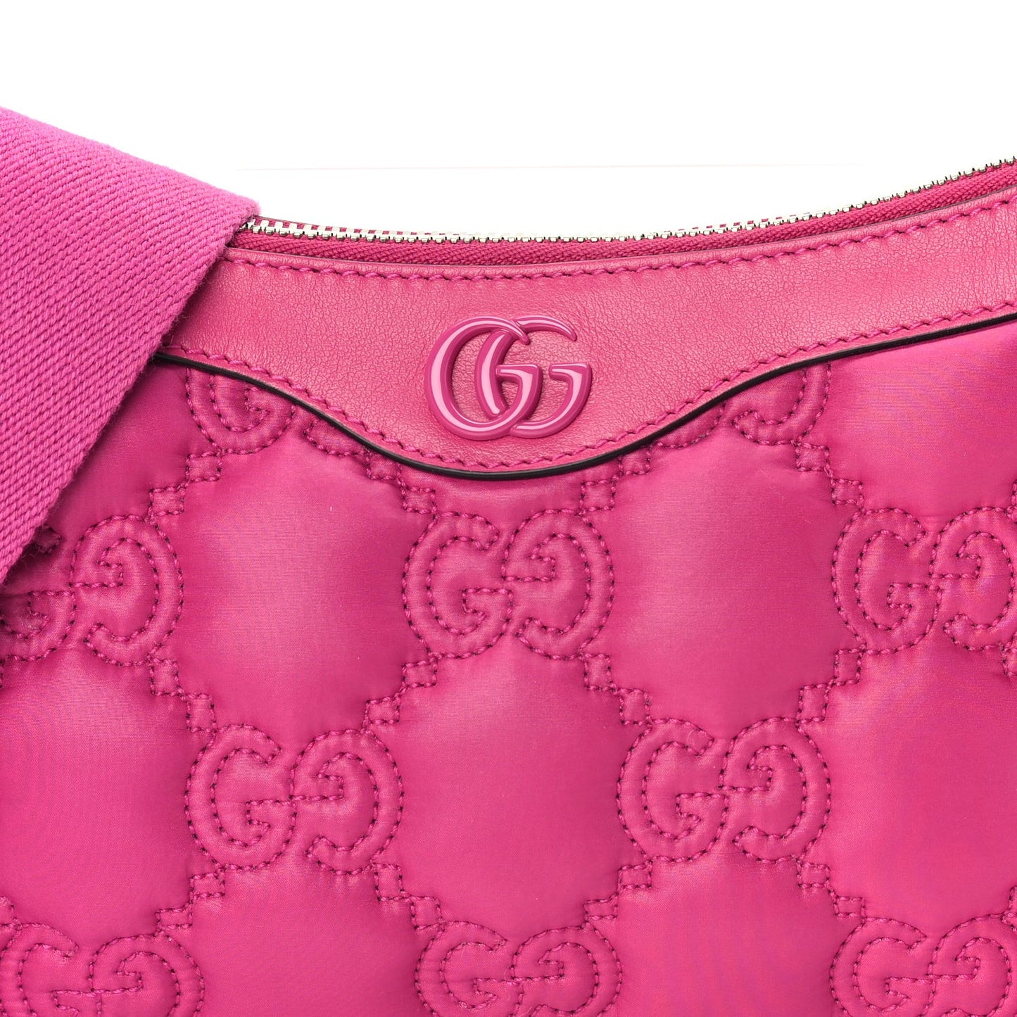 Nylon Calfskin Enamel GG Matelasse Chain Handbag  Lovely