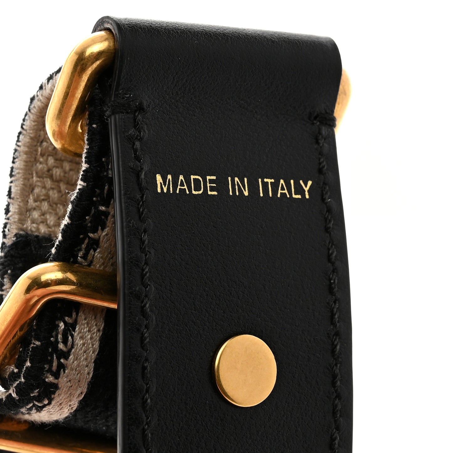 Canvas Embroidered Shoulder Strap Black