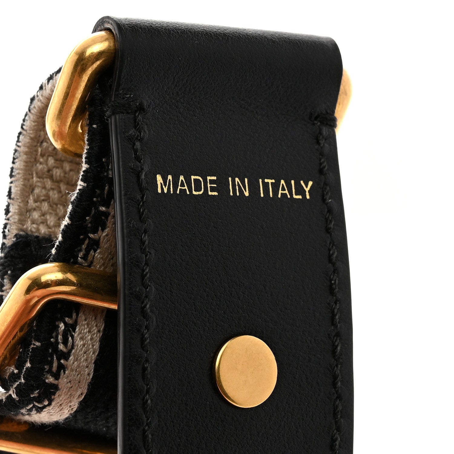 Christian Dior Canvas Embroidered Shoulder Strap Black 4 of 5