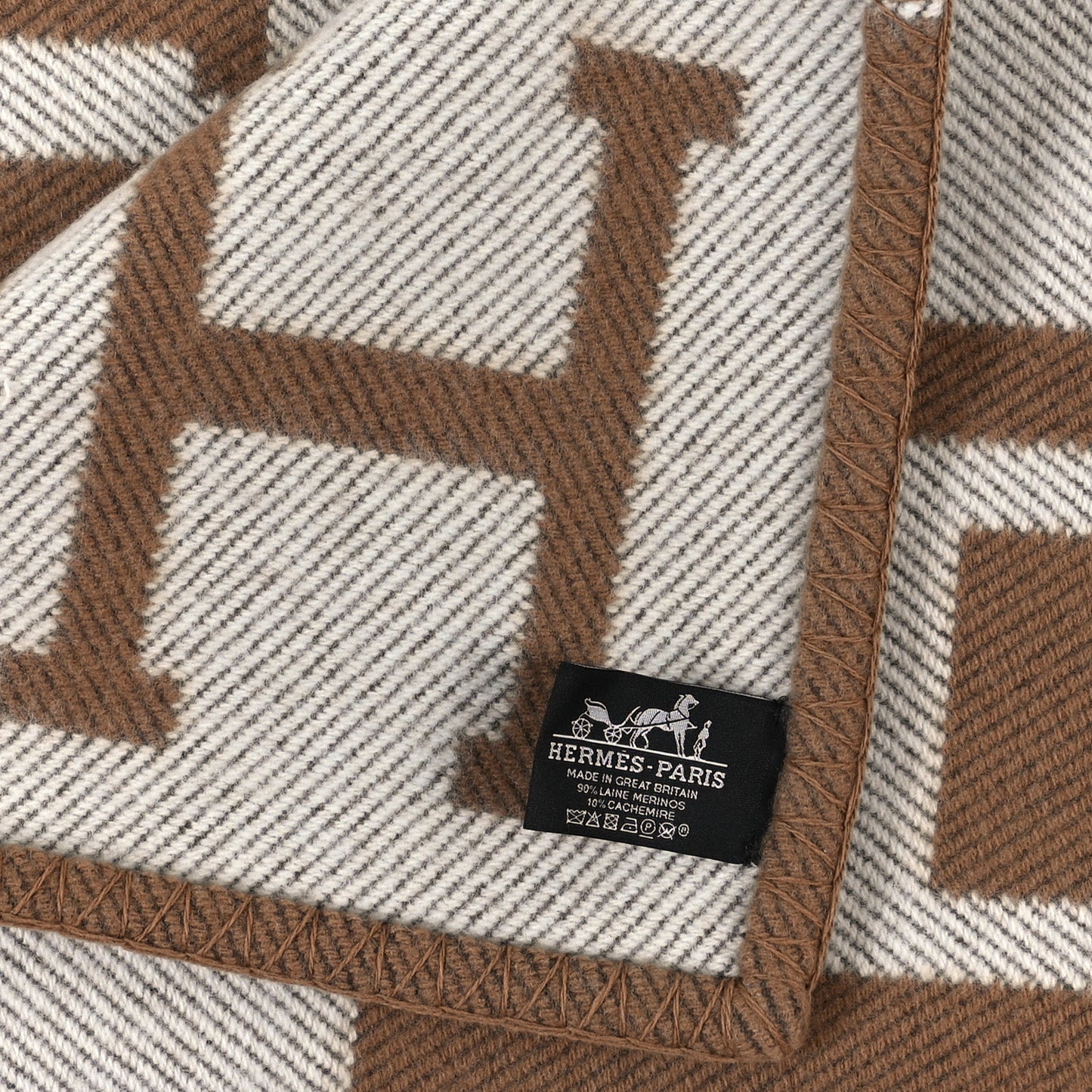 Wool Cashmere Avalon Blanket Ecru Camel