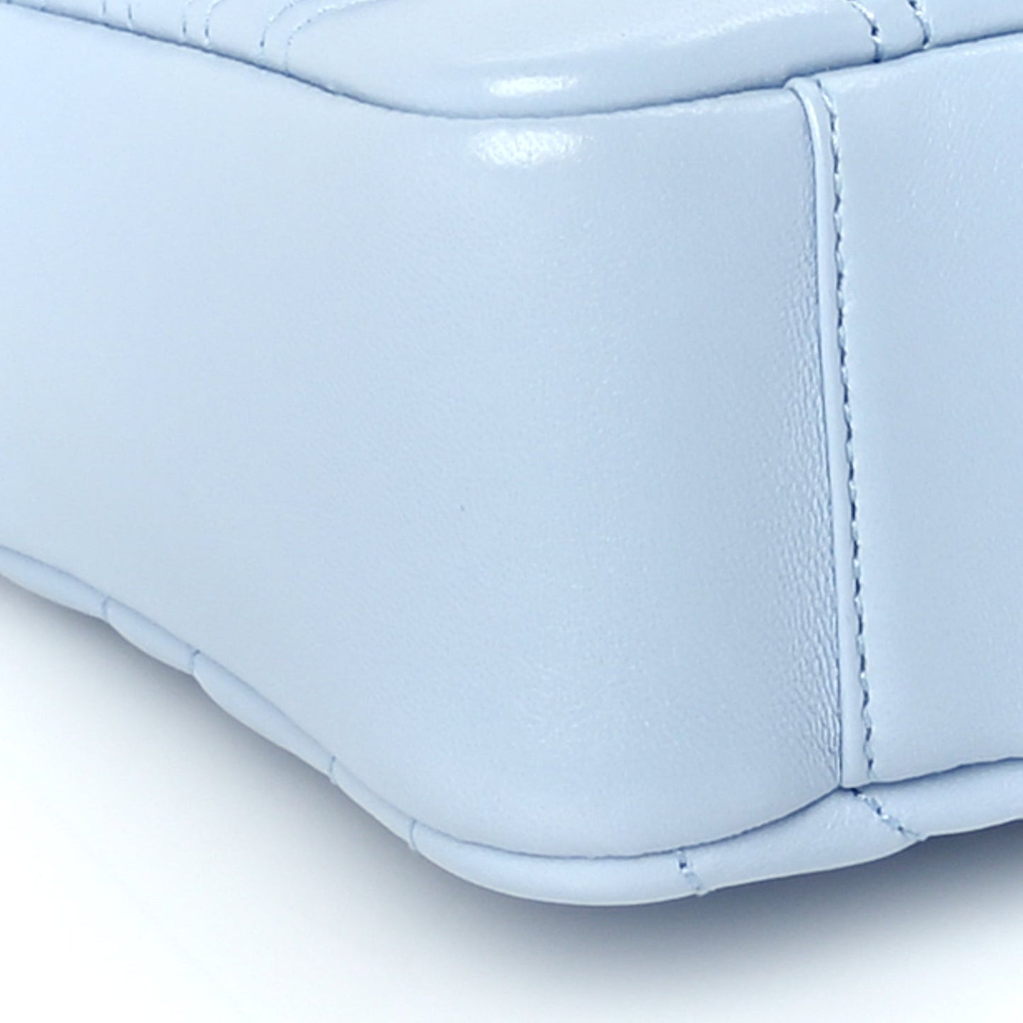 Lambskin Matelasse Small GG Marmont Shoulder Bag  Porcelain Light Blue