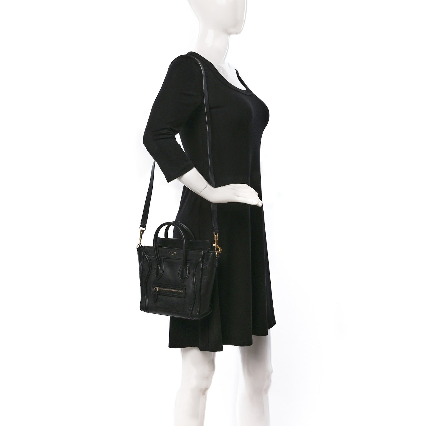 Pebbled Calfskin Nano Luggage Black