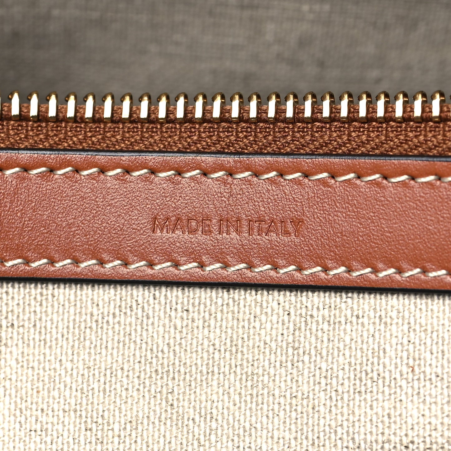 Canvas Calfskin Monaco Horizontal Cabas Tan