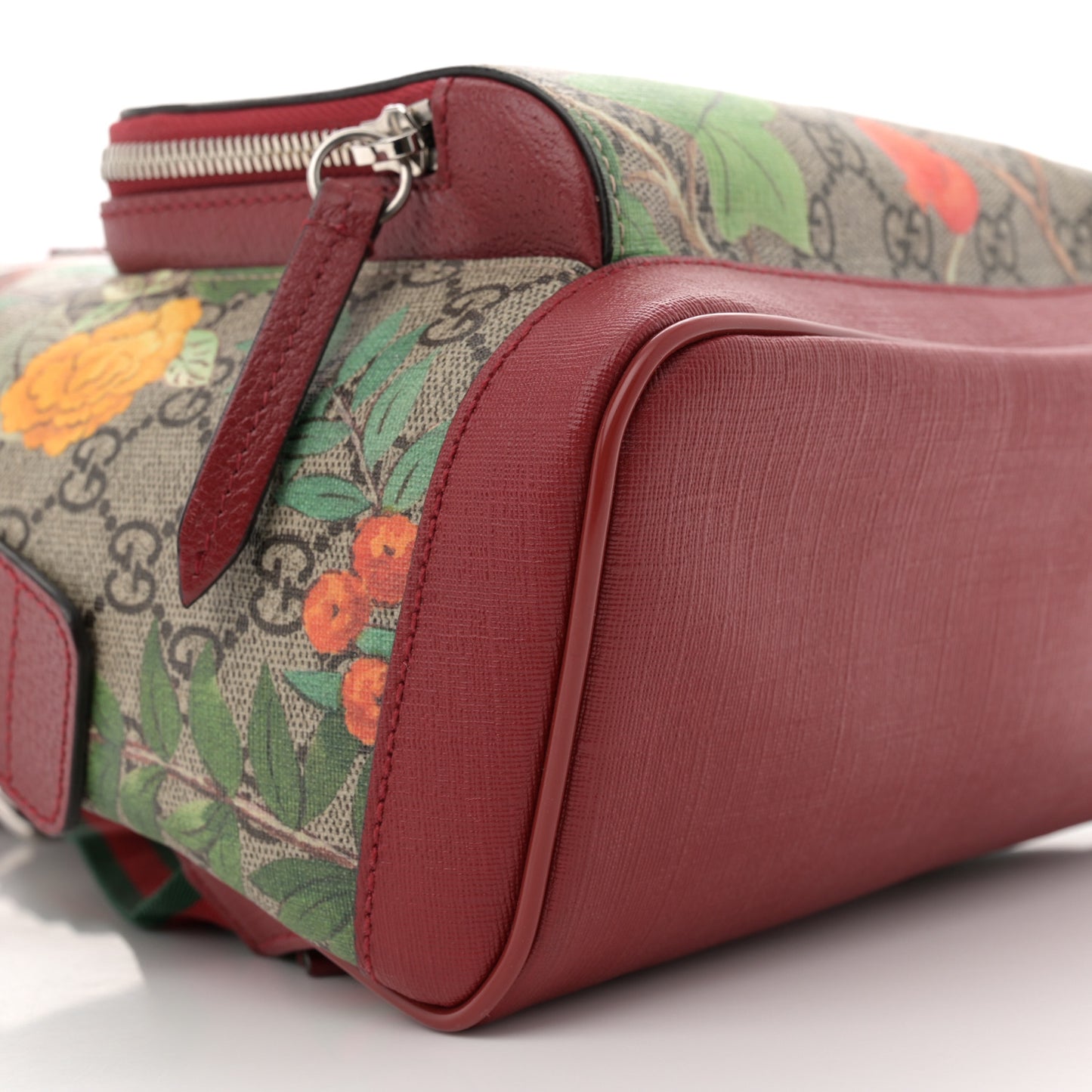 GG Supreme Monogram Tian Web Small Day Backpack Beige Multicolor Red