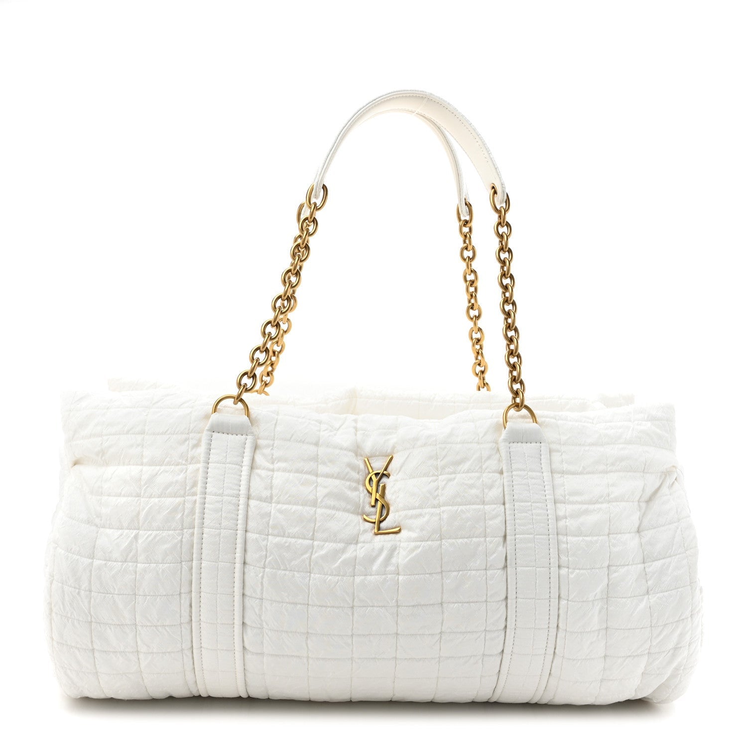 Saint Laurent Nylon Gloria Quilted Travel Bag Milky White 1 of 7