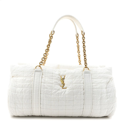 Saint Laurent Nylon Gloria Quilted Travel Bag Milky White 1 of 7