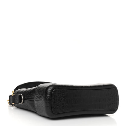 Chanel Crocodile Embossed Calfskin Medium Gabrielle Cocodile Hobo Black 4 of 10