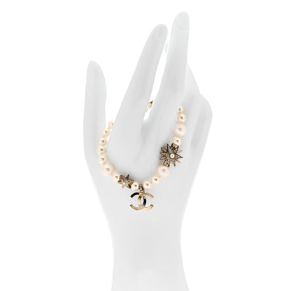 Chanel Pearl Crystal Star CC Bracelet Gold 2 of 5