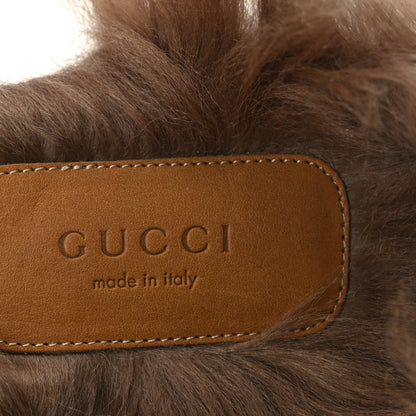 Gucci Calfskin Fur Womens Princetown Slippers 38 Beige 8 of 9