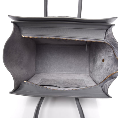 Celine Drummed Calfskin Mini Luggage Kohl 5 of 9