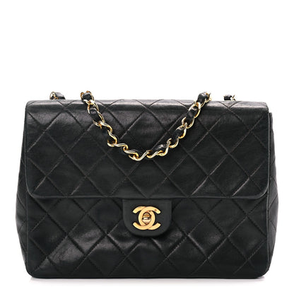 Chanel Lambskin Quilted Small Single Flap Black Black 1 of 9