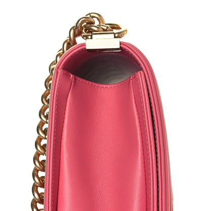 Chanel Calfskin Quilted Medium Boy Flap Pink 14 of 15