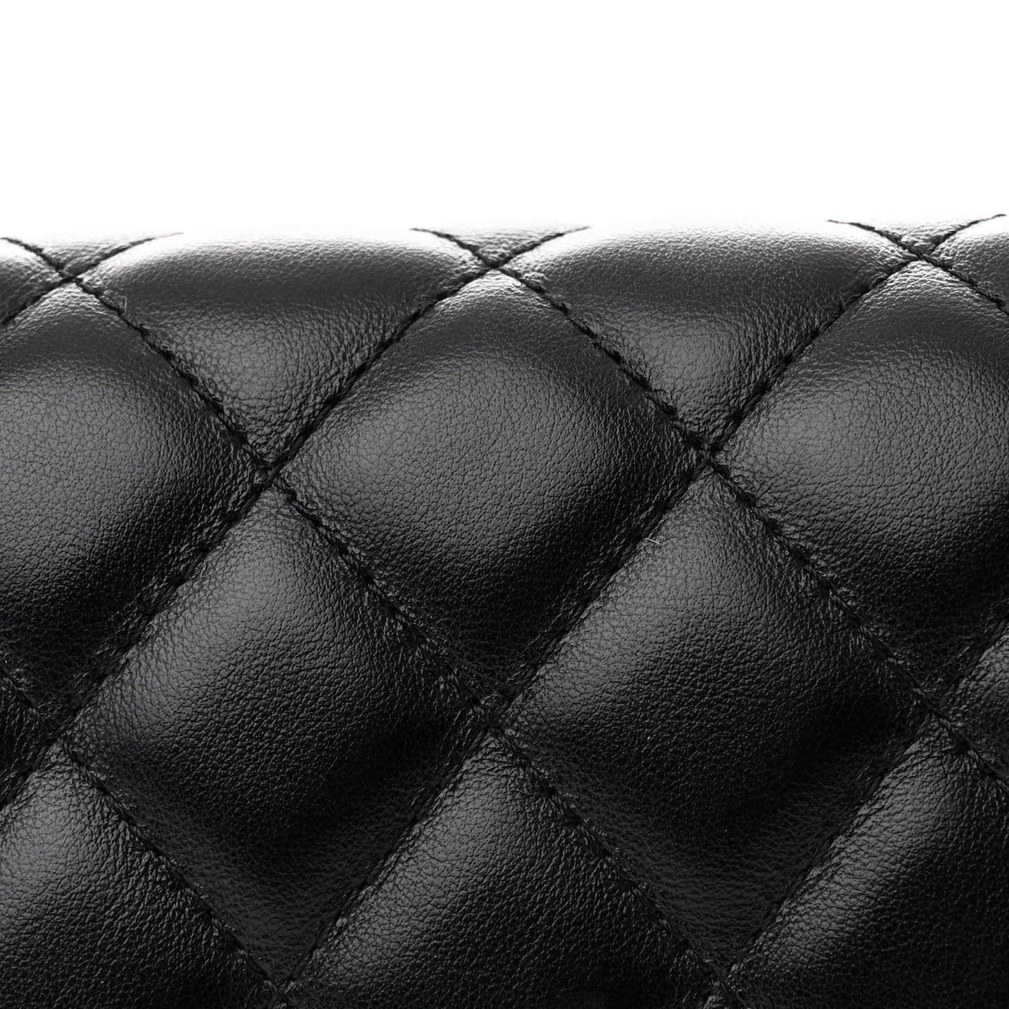 Calfskin Quilted CC Uniform Flap Belt Bag Black