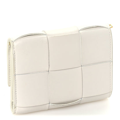 Bottega Veneta Nappa Maxi Intrecciato Trifold Zip Wallet White 4 of 7