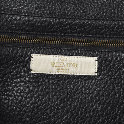 Valentino Garavani Pebbled Calfskin Beaded Medium Rockstud Tote Black 8 of 9