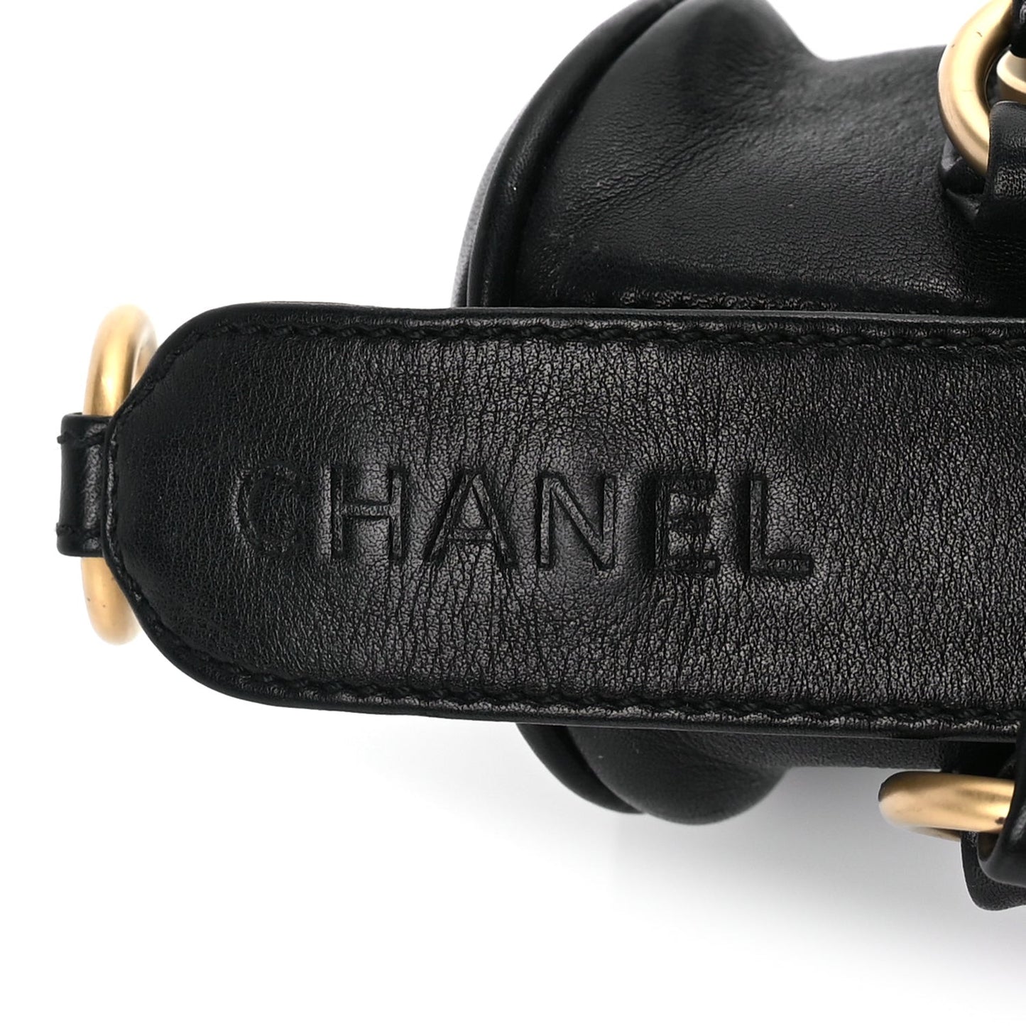 Lambskin Studded CC Barrel Bag Black