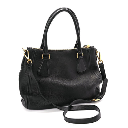 Prada Vitello Phenix Top Handle Bag Black 2 of 8