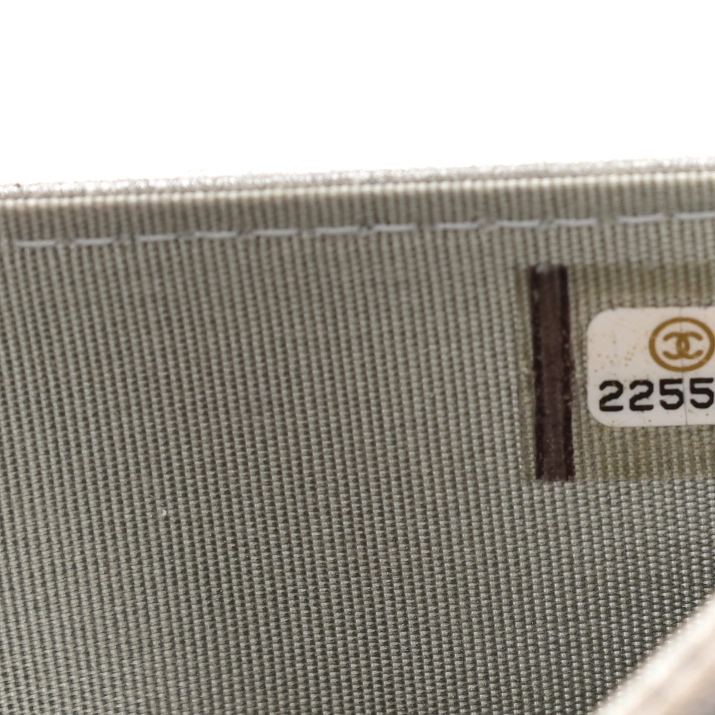 Metallic Lambskin Wallet on Chain WOC Silver