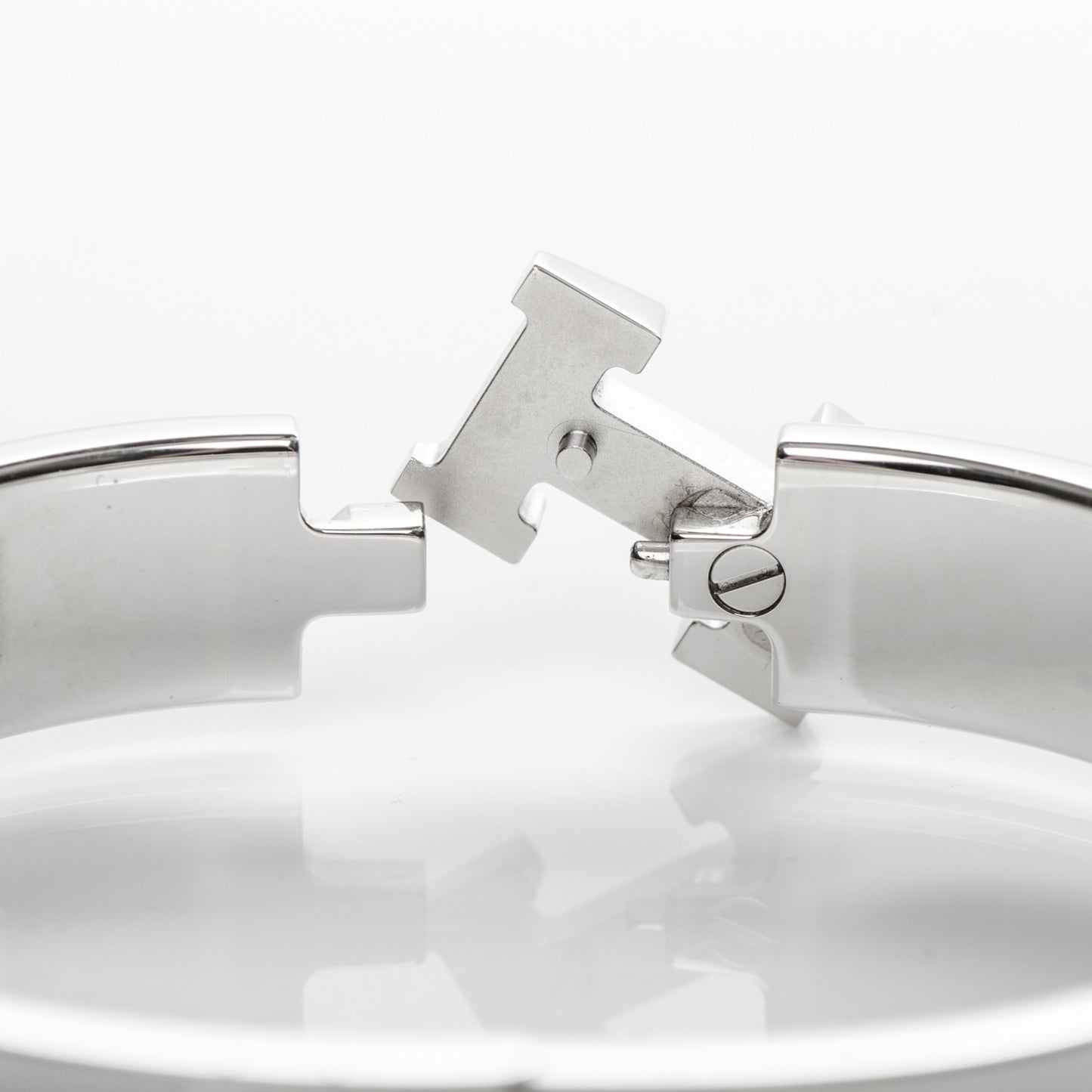 Enamel Narrow Clic Clac H Bracelet GM Rose Nacarat