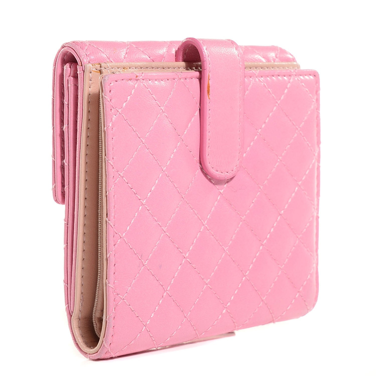 Chanel Lambskin Micro Quilted French Flap Wallet Pink 3 of 9