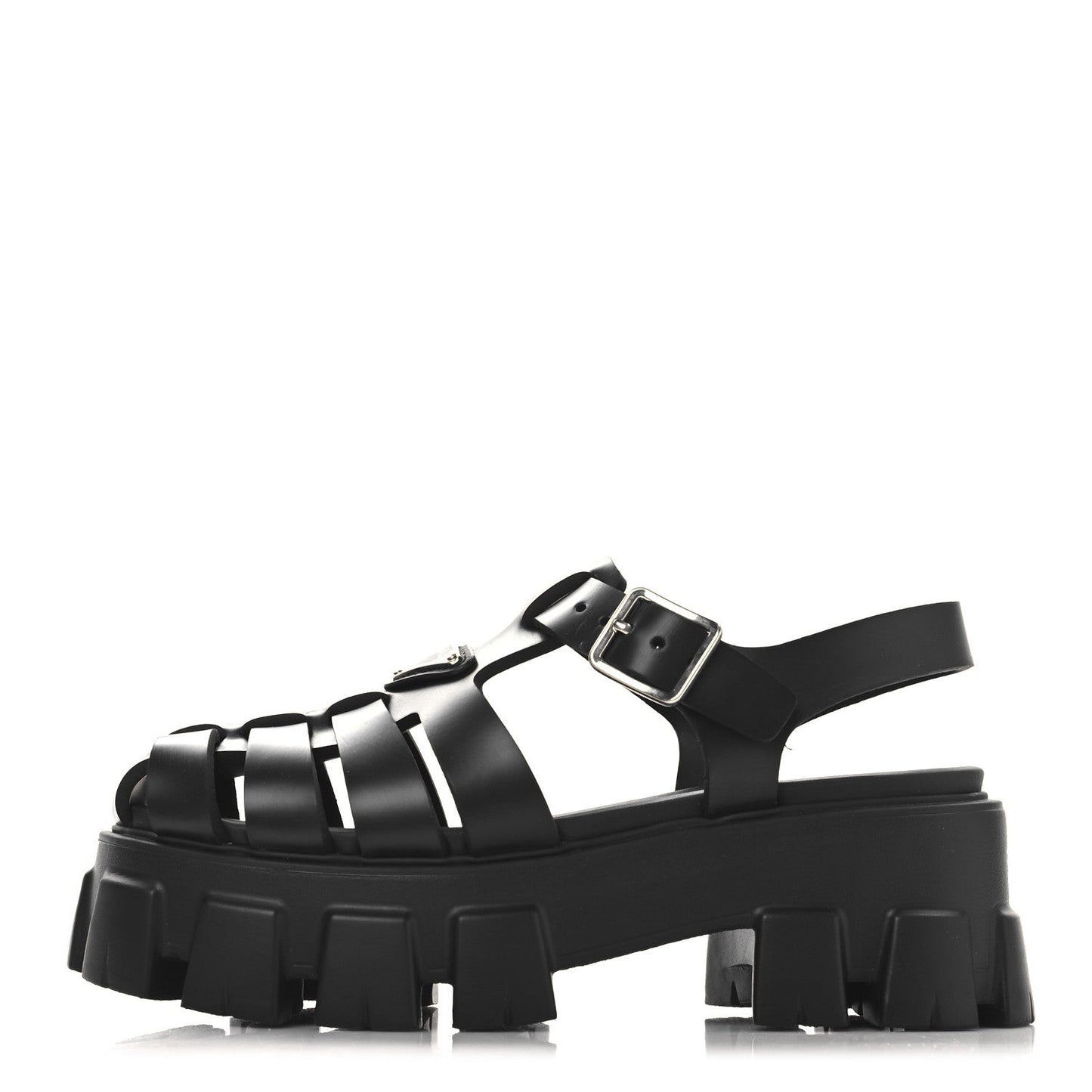Foam Rubber Triangle Logo Monolith 55mm Cage Sandals 36 Black