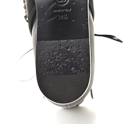 Chanel Calfskin Chain Lace Up Boots 38.5 Black 11 of 12