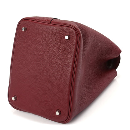 Hermes Taurillon Clemence Picotin Lock 22 MM  Rouge H 9 of 9