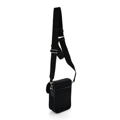 Prada Re-Nylon Saffiano Mini Pocket Single Snap Buckle Messenger Bag Black 2 of 8