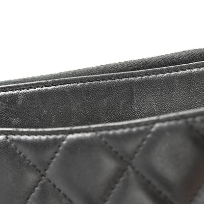 Chanel Lambskin Quilted Large Gusset Zip Around Wallet Black 10 of 13