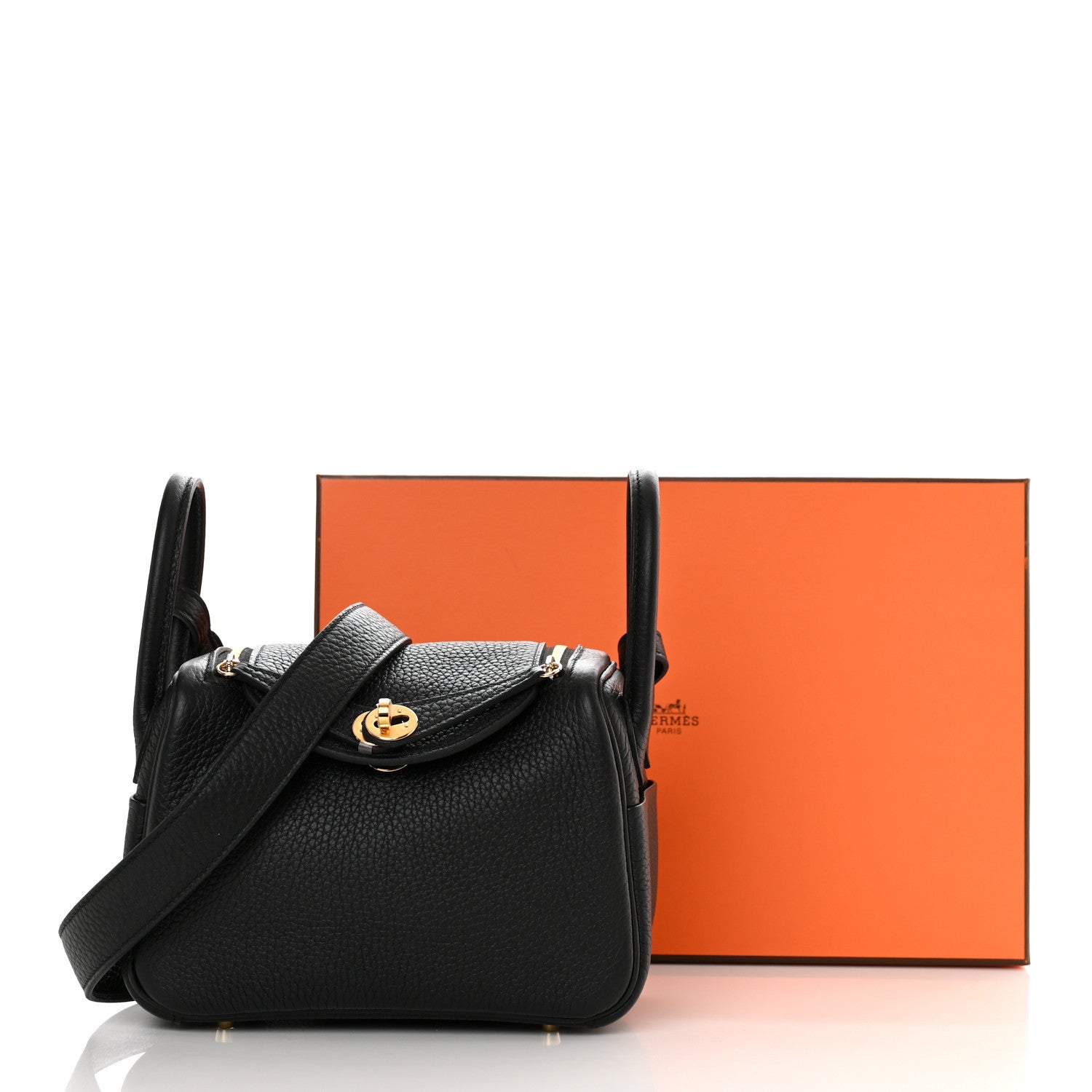 Hermes Taurillon Clemence Mini Lindy 20 Black 11 of 11