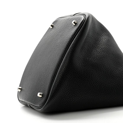 Hermes Taurillon Clemence Swift Eclat Picotin Lock 22 MM Black Toffee 10 of 12