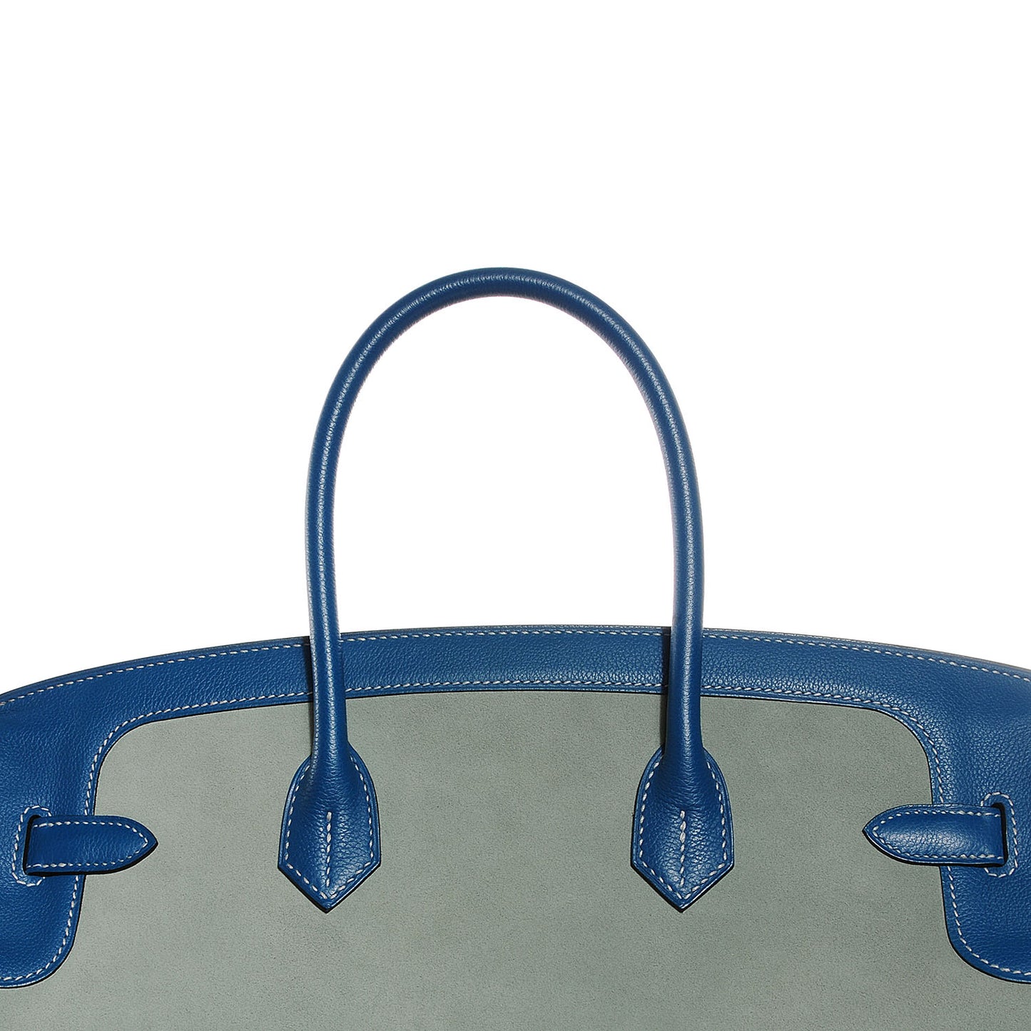 Veau Doblis Evergrain Grizzly Birkin 35 Bleu de Galice Ciel