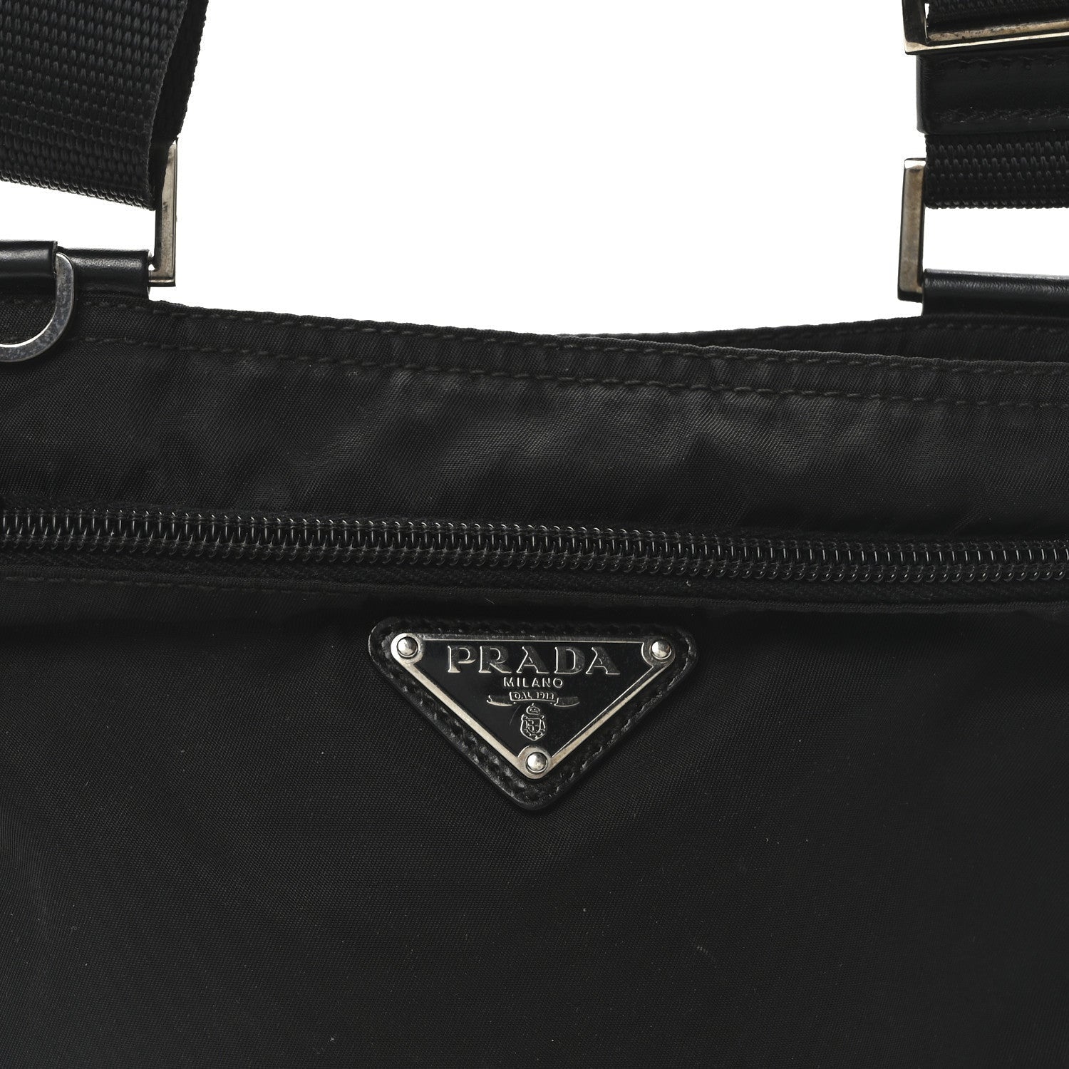 Prada Tessuto Nylon Flat Messenger Bag Black 7 of 7