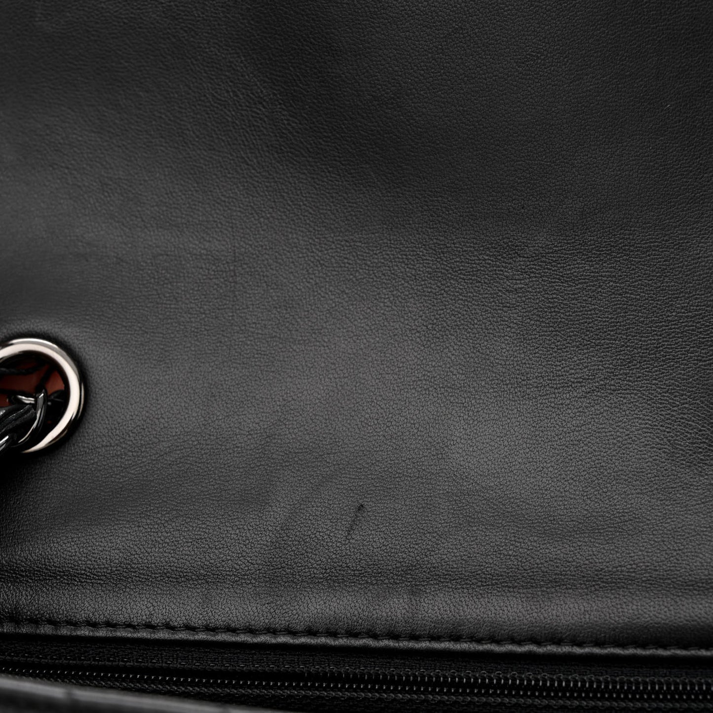 Lambskin Chevron Quilted Mini Rectangular Flap So Black